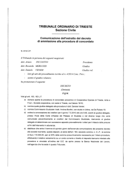 TRIBUNALE ORDINARIO DI TRIESTE Sezione Civile