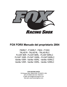 FOX FORX Manuale del proprietario 2004