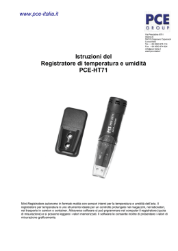 Istruzioni del Registratore di temperatura e umidità PCE-HT71