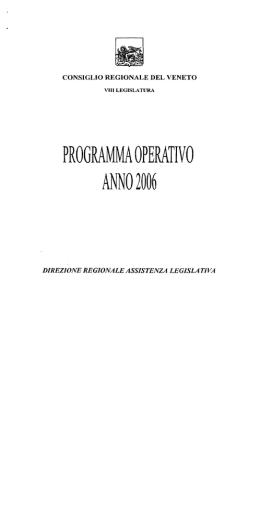 programma operativo - Consiglio Regionale del Veneto