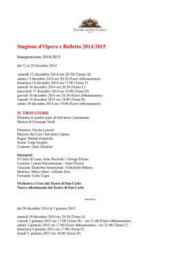 Stagione d`Opera e Balletto 2014/2015