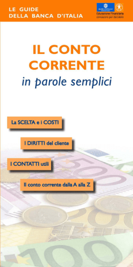 IL CONTO CORRENTE in parole semplici
