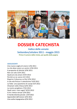 Settembre 2011 - Dossier Catechista