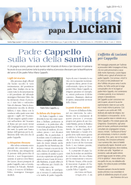 Padre Cappello sulla via della santit&agrave;