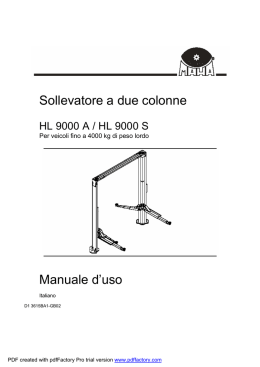 Sollevatore a due colonne Manuale d`uso