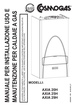 MANUALE PER INSTALLAZIONE USO E MANUTENZIONE PER