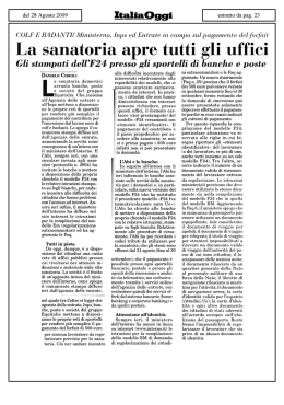 La sanatoria apre tutti gli uffici