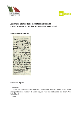 Lettere di caduti della Resistenza romana
