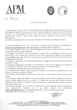 Prot. C&Igrave;/&rdquo;&Icirc; /2015 - Azienda Pluriservizi Macerata