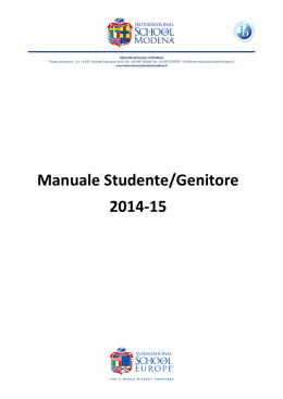 Manuale Studente/Genitore 2014-15