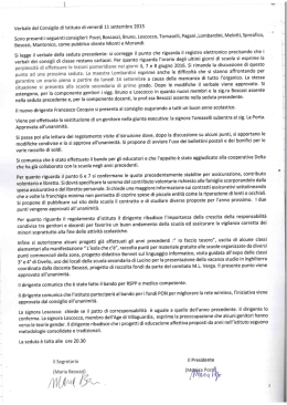 Verbale Consiglio d`Istituto dell`11 settembre 2015