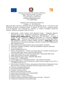 Verbale del Consiglio di Istituto n 25 del 10.09.15