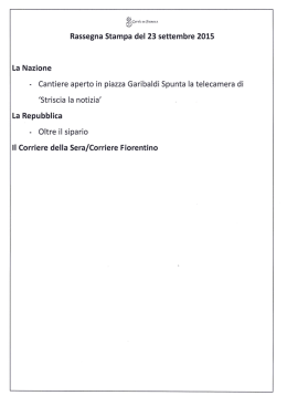 Mercoled&igrave; 23 settembre 2015