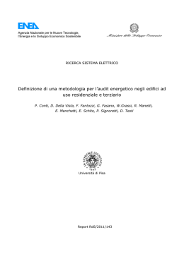 Definizione di una metodologia per l`audit energetico negli edifici ad