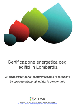 Certificazione energetica degli edifici in Lombardia - aldar