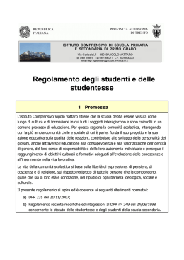 Regolarmento degli studenti - Istituto Comprensivo di Vigolo Vattaro