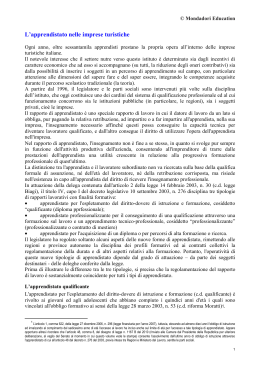 L`apprendistato nelle imprese turistiche