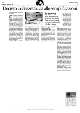 Decreto in Gazzetta, via alle semplificazioni