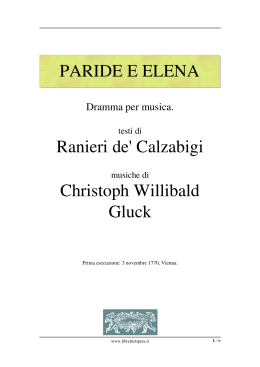 Paride, ed Elena - Libretti d`opera italiani