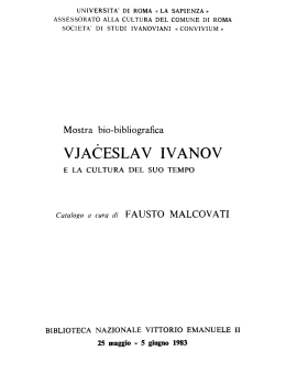 Mostra bio-bibliografica VJACESLAV IVANOV