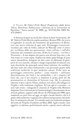 J. VELAZA, M. Valeri Probi Beryti Fragmenta edidit Javier Velaza