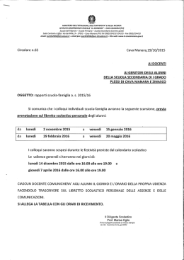 rapporti scuola famiglia 2015-16 - Istituto Comprensivo "A. Manzoni