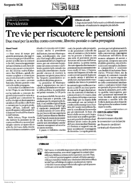 Tre vie per riscuotere le pensioni