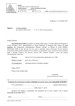 Bergamo, 11 novembre 2013 Oggetto: La finta semplice per alunni/e