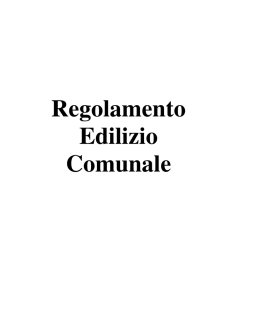 regolamento edilizio