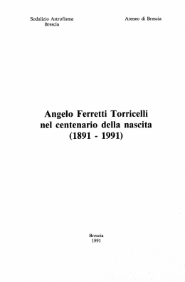 Angelo Ferretti Torricelli nel centenario della nascita (1891