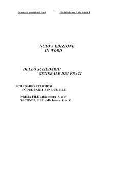 nuova edizione in word dello schedario generale dei frati