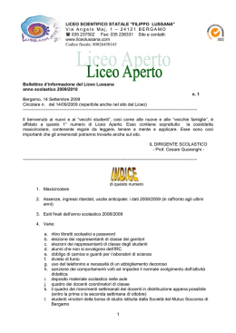 Via Angelo Maj, 1 - Liceo Scientifico Statale "Filippo Lussana"