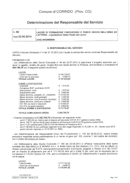 Determinazione del Responsabile del Servizio