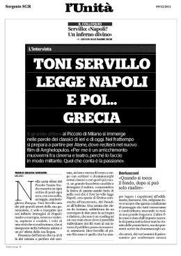 Servillo: &laquo;Napoli? Un inferno divino&raquo; - Toni Servillo