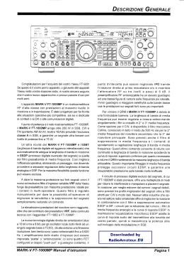 Yaesu FT-1000MP Mark V User manual italian