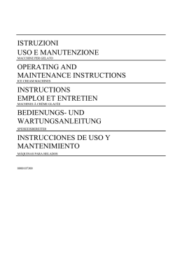 istruzioni uso e manutenzione operating and maintenance