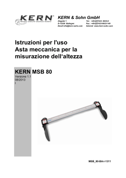 Istruzioni per l`uso Asta meccanica per la misurazione dell`altezza