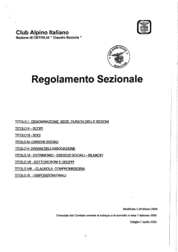 Regolamento Sezionale