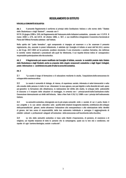 regolamento di istituto