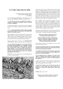 Le Crime rituel chez les Juifs