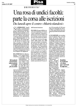 Una rosa di undici facolt  : parte la corsa alle iscrizioni