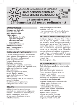 DOMENICA 28 SETTEMBRE