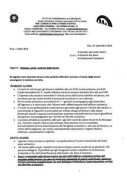 Ingresso, uscita e assenze alunni