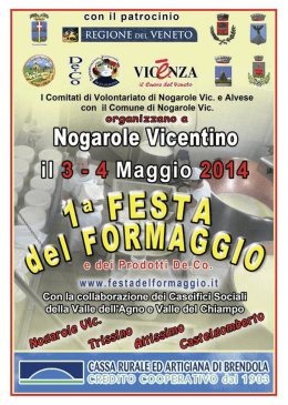 Volantino Festa del Formaggio - Comune di Nogarole Vicentino