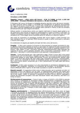 1 Roma, 5 settembre 2008 Circolare n.153/2008 Oggetto: Lavoro