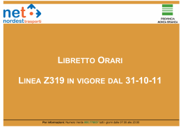 LIBRETTO ORARI LINEA Z319 IN VIGORE DAL 31-10-11