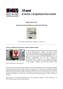 Agosto - News - UCAV Ricambi