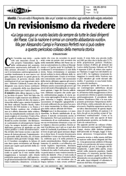 Un revisionismo da rivedere