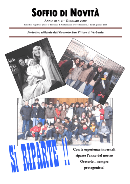 soffio di novit&agrave; - Circolo San Vittore