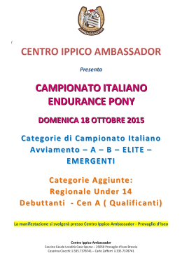 Programma Campionato Italiano Pony